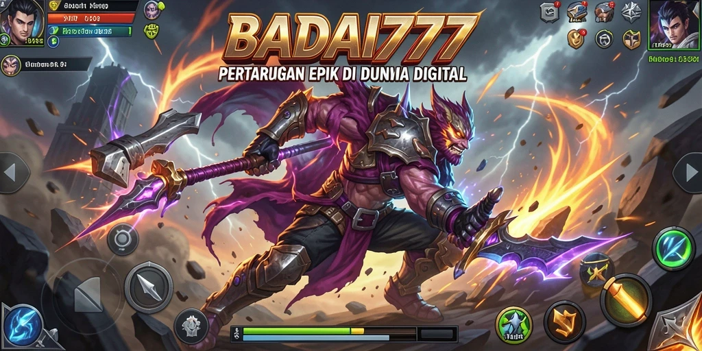 Screenshot gameplay BADAI777 menampilkan aksi bertarung yang mendebarkan.