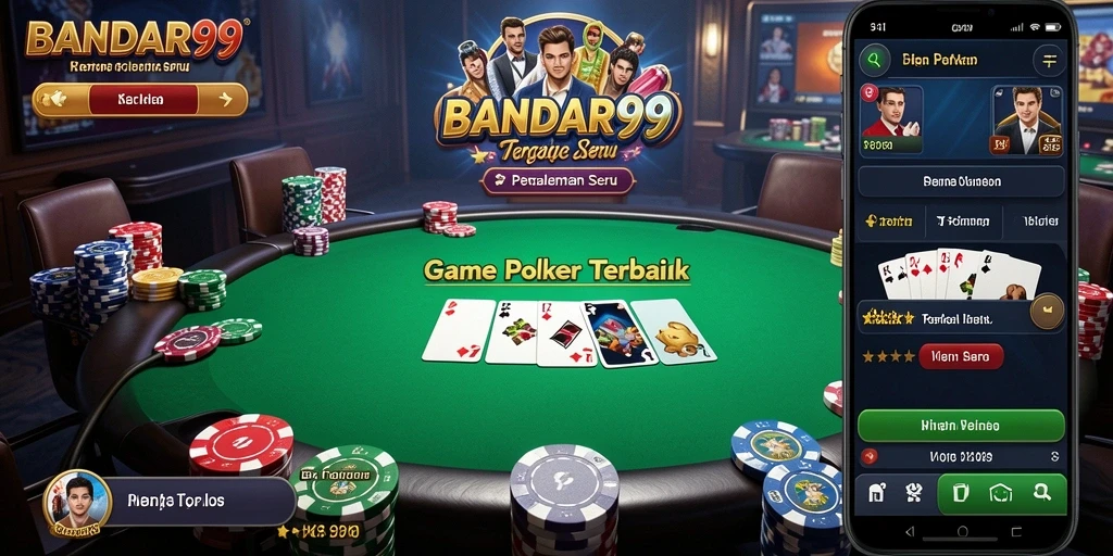Tampilan gameplay BANDAR99 yang memukau dengan suasana Poker nyata.