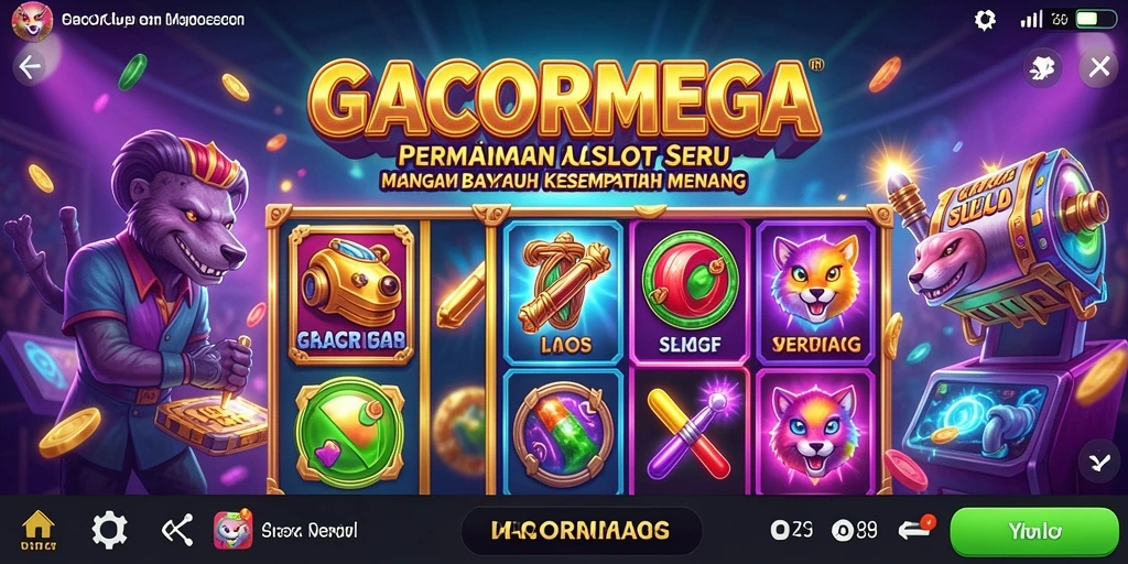 Screenshot GACORMEGA yang menampilkan gameplay Slot yang menarik dan dinamis.