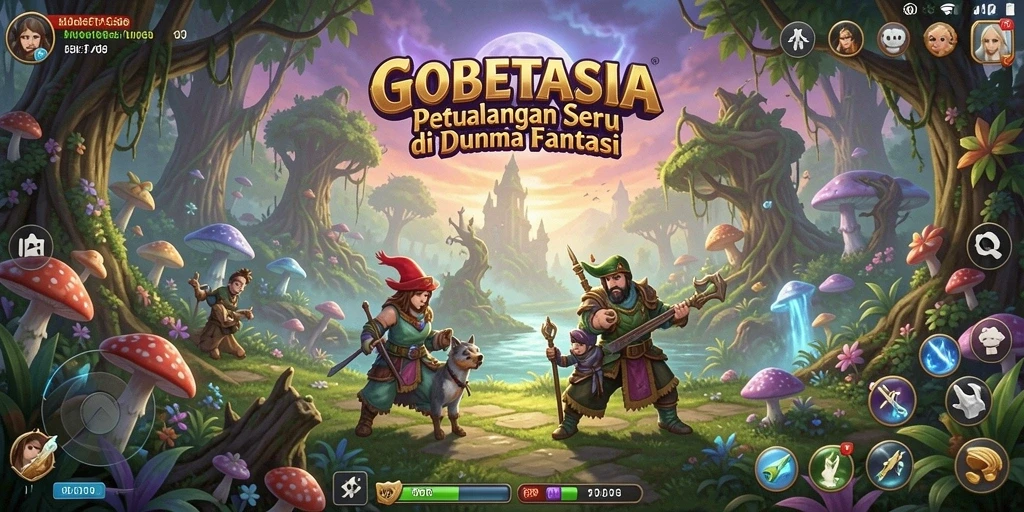 Screenshot utama GOBETASIA menunjukkan aksi seru dalam petualangan yang mendebarkan.