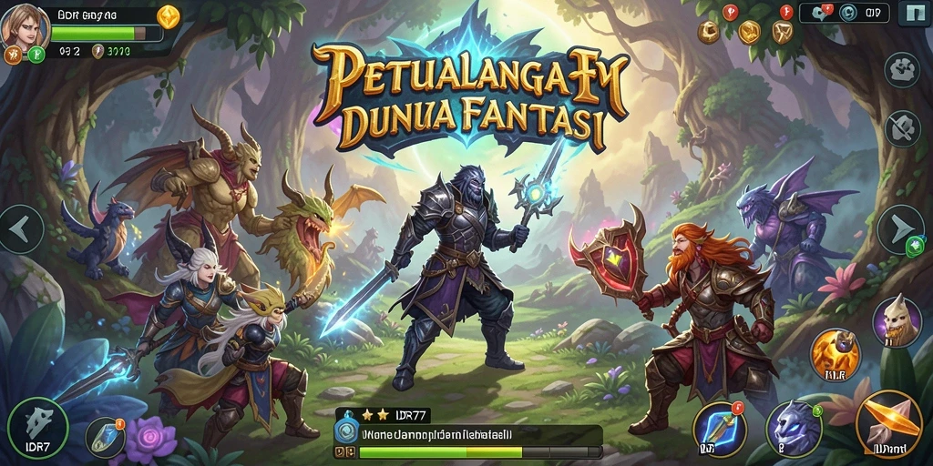 Screenshot gameplay menunjukkan karakter beraksi dalam pertempuran RPG.
