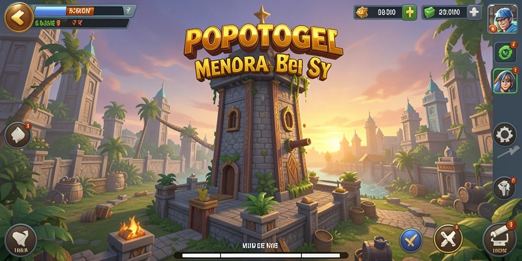 Tampilan gameplay POPOTOGEL yang intens dan strategis dalam Tower Defense.