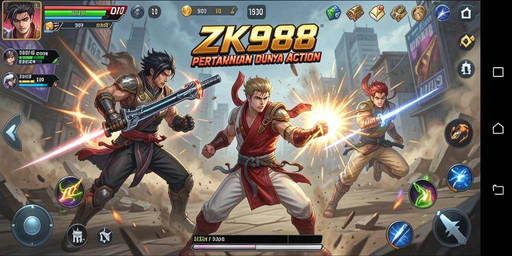 Tampilan gameplay action ZK988 yang seru dan menegangkan.